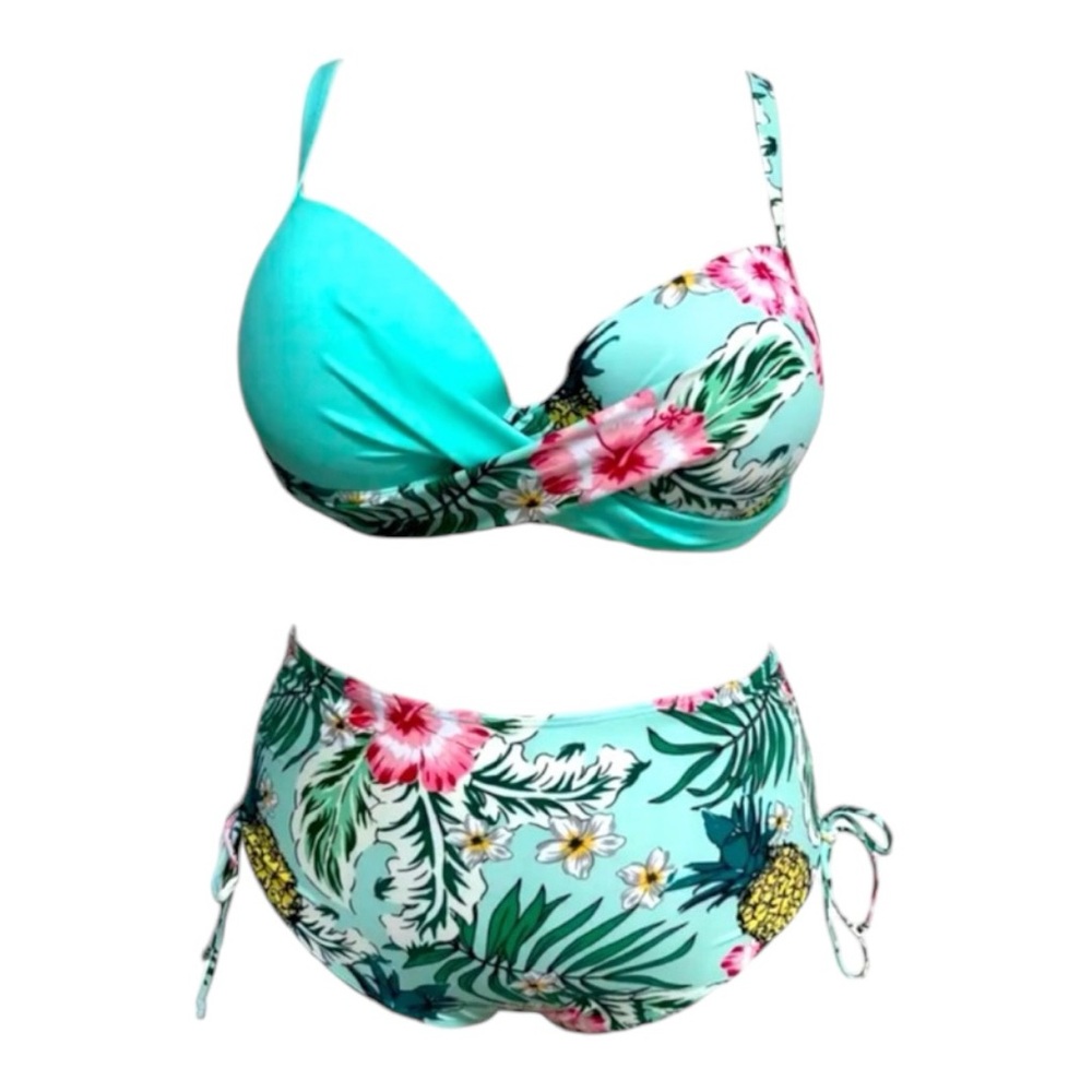 Flattering Plus Size Tropical Bikini Set